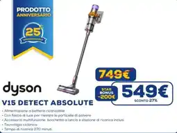 Euronics dyson V15 DETECT ABSOLUTE offerta