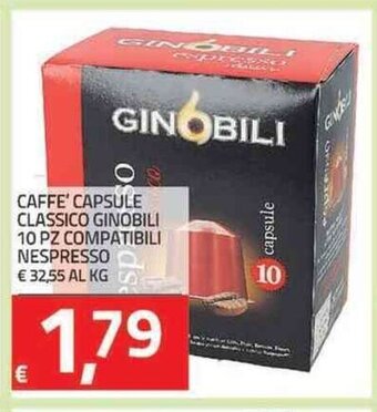 TuoDi Ginobili Caffé Capsule Classico 10 pz Compatibili Nespresso offerta