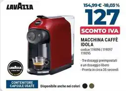 Sinergy Lavazza macchina caffè idola offerta