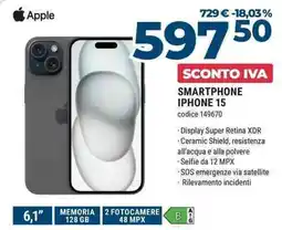Sinergy Apple SMARTPHONE IPHONE 15 offerta