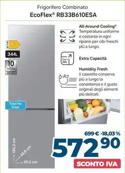 Sinergy SAMSUNG Frigorifero Combinato EcoFlex RB33B610ESA offerta
