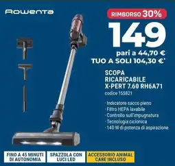 Sinergy Rowenta SCOPA RICARICABILE X-PERT 7.60 RH6A71 offerta