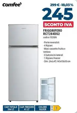 Sinergy comfee FRIGORIFERO RCT284DS2 offerta