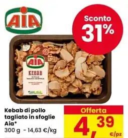 Despar Kebab di pollo tagliato in sfoglie Aia offerta