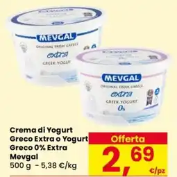Despar Crema di Yogurt Greco Extra o Yogurt Greco 0% Extra Mevgal offerta