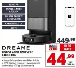 Comet Dreame robot aspirapolvere L40 ultra offerta