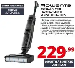 Comet Rowenta ASPIRAPOLVERE LAVAPAVIMENTI SENZA FILO GZ5035 offerta