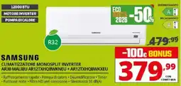 Comet SAMSUNG CLIMATIZZATORE MONOSPLIT INVERTER AR30 MALIBU AR12TXHQBWKNEU+AR12TXHQBWKXEU offerta