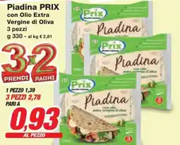 Prix Quality Piadina PRIX con Olio Extra Vergine di Oliva offerta
