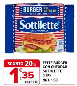 Iperal Fette burger con cheddar sottilette offerta