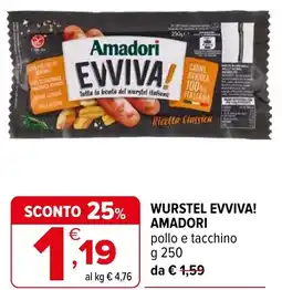 Iperal Wurstel evviva! amadori pollo e tacchino offerta