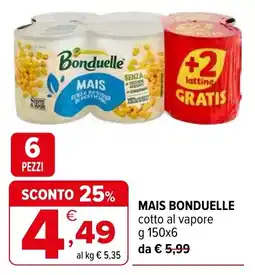 Iperal Mais bonduelle cotto al vapore offerta