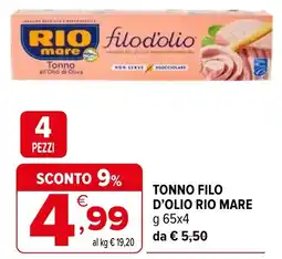 Iperal Tonno filo d'olio RIO MARE offerta