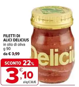 Iperal Filetti di alici delicius in olio di oliva offerta