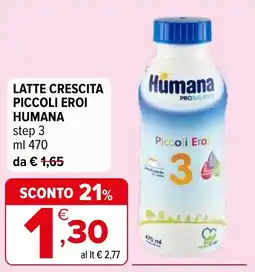 Iperal Latte crescita piccoli eroi humana step 3 offerta