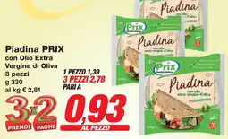 Prix Quality Piadina PRIX con Olio Extra Vergine di Oliva offerta