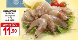 Iperal Mazzancolle tropicali decongelate offerta