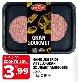 Iperal Hamburger di vitello gran gourmet AMBROSINI offerta