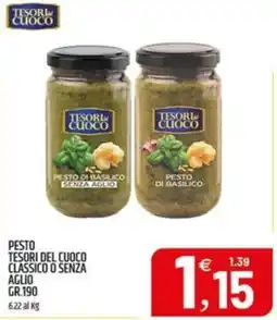 Ard Discount Pesto di basilico tesori del cuoco classico o senza aglio offerta