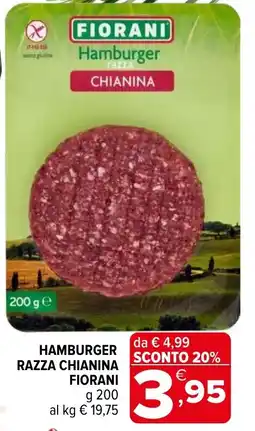 Iperal Hamburger razza chianina FIORANI offerta