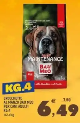 Ard Discount Crocchette al manzo bau meo per cani adulti offerta
