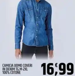 Ard Discount Camicia uomo coveri in denim tg.M-2XL 100% cotone offerta
