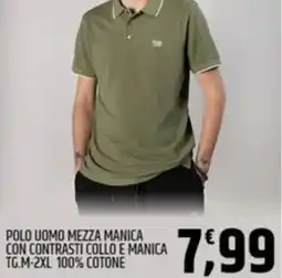 Ard Discount Polo uomo mezza manica con contrasti collo e manica tg.M-2XL 100% cotone offerta