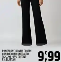 Ard Discount Pantalone donna coveri con logo in contrasto tgS-2XL 95% cotone- 5% elastan offerta