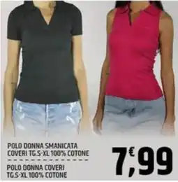 Ard Discount Polo donna smanicata coveri tg.S-XL 100% cotone offerta