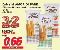 Prix Quality Grissini AMOR DI PANE Classici/Rosmarino/Pizza/Sesamo offerta
