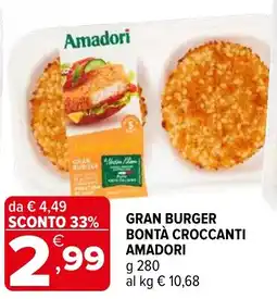 Iperal Gran burger bontà croccanti AMADORI offerta