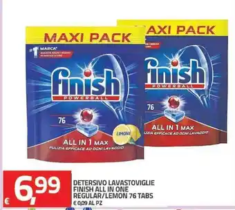 TuoDi Finish All in One Detersivo Lavastoviglie Regular/Lemon 76 tabs offerta