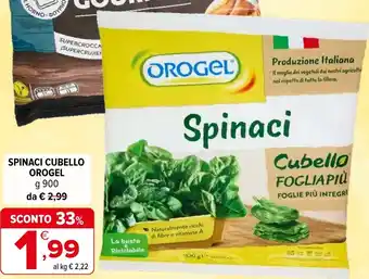 Iperal Spinaci cubello OROGEL offerta