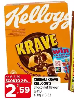 Iperal Cereali krave kellogg's choco nut flavour offerta