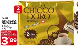 Iperal Caffè 100% arabica chicco d'oro offerta