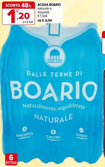 Acqua boario naturale e frizzante