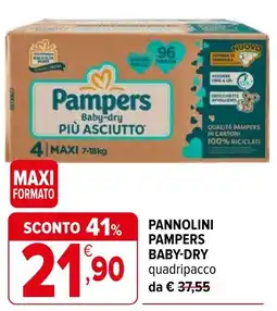 Iperal Pannolini pampers baby-dry quadripacco offerta