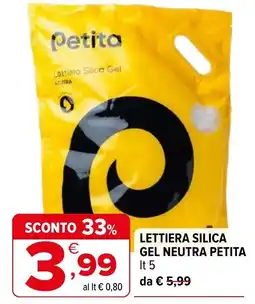 Iperal Lettiera silica gel neutra PETITA offerta