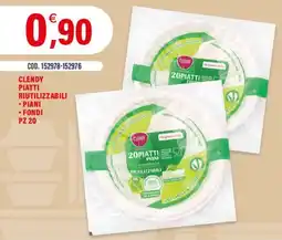 Adhoc Clendy piatti riutilizzabili piani, fondi offerta