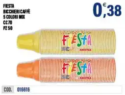 Adhoc Fiesta bicchieri caffe 5 colori mix cc 70 offerta