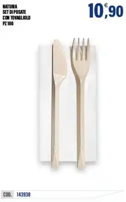 Adhoc Naturia set di posate con tovagliolo offerta