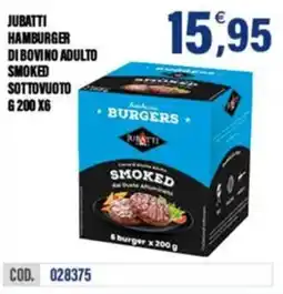 Adhoc Jubatti hamburger di bovino adulto smoked sottovuoto offerta