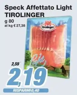Prix Quality Speck Affettato Light TIROLINGER offerta