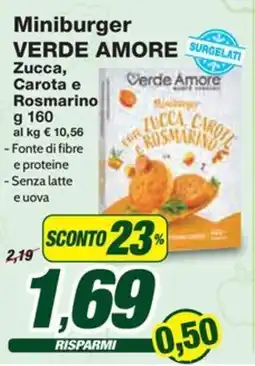 Prix Quality Miniburger VERDE AMORE Zucca, Carota e Rosmarino offerta