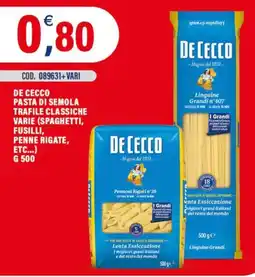 Adhoc De cecco pasta di semola trafile classiche offerta