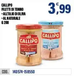 Adhoc Callipo filetti di tonno, all'olio di oliva, al naturale offerta