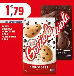 Adhoc Pavesi gocciole, chocolate, extra dark offerta