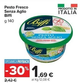 Carrefour Market Biffi pesto fresco senza aglio offerta