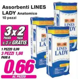 Prix Quality Assorbenti LINES LADY Anatomico offerta