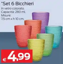 Prix Quality Set 6 Bicchieri offerta